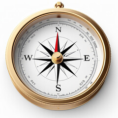 Compass rose, compass icon on isolated white background