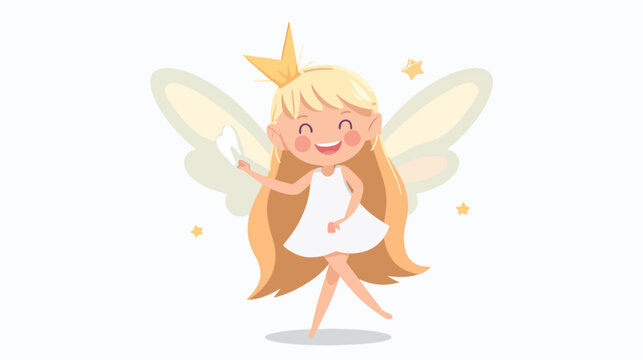 Angel Tooth Fairy Character. Vector illustration art