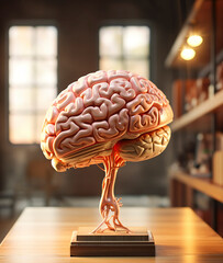 Creative concept of human brain in classroom of school. Creative plastic brain, sign Idea , Business and education concept. education symbol in universitet.