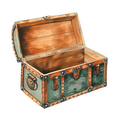 Vintage Chest Illustrations: Retro Artwork Ideal for Collage Projects