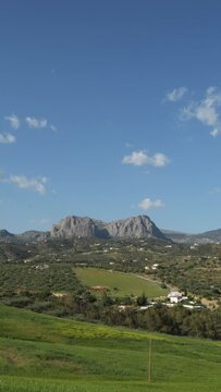 Clouds moving over mountains, Time Lapse, Gomer, Riogordo, Spain