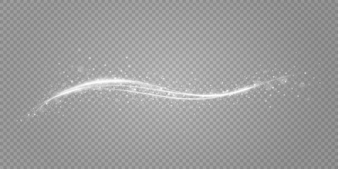Glowing white lines. Speed ​​line effect, swirl. Light trail wave. Background.	 - obrazy, fototapety, plakaty