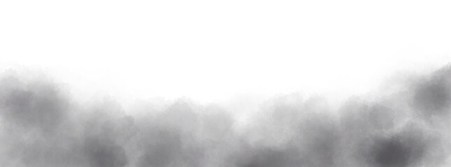Realistic cloud or smoke. Gray fog or smoke on transparent background. PNG image