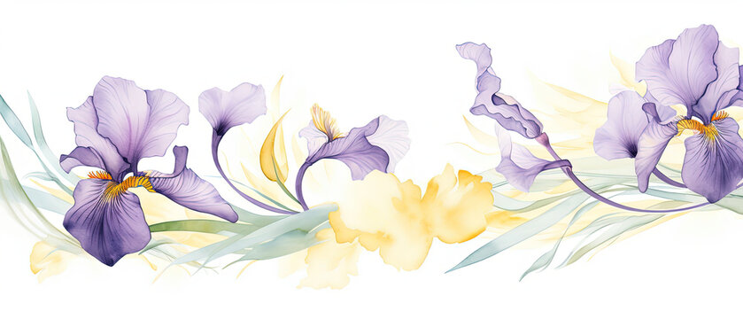 a two purple flowers that are on a white background