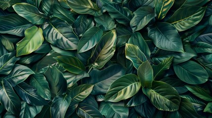 Obraz premium Creative nature leaves background, tropical leaf banner or floral jungle pattern concept