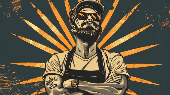 The grllin pro vintage poster. Stylish design for a t-shirt, apron, or poster