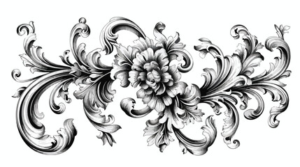 Baroque ornament with filigree in vector format 