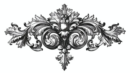 Fototapeta na wymiar Baroque ornament with filigree in vector format 