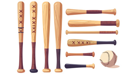 Baseball and Baseball bats on a white background sport