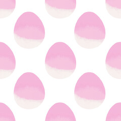 Seamless pattern with easter eggs, hand drawn illustration in watercolor style