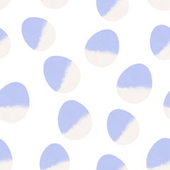 Seamless pattern with easter eggs, hand drawn illustration in watercolor style