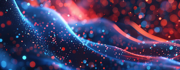 abstract blue and red background with lights - Powered by Adobe