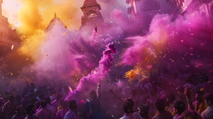 Holi festival, beautiful vibrant color