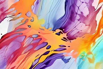 Closeup of abstract watercolor paint background texture with liquid fluid marbled paper texture banner texture. Generative AI (생성형 AI)	