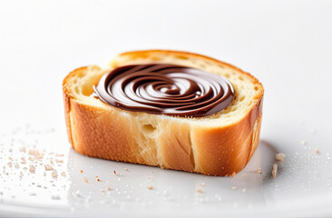 Chocolate butter sandwich with fried bread for a healthy breakfast