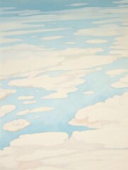 Glacier silence, ice expanse, arctic stillness , water color, cartoon, animation 3D, vibrant - obrazy, fototapety, plakaty