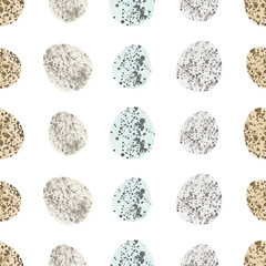 Seamless pattern with easter eggs, hand drawn illustration in watercolor style