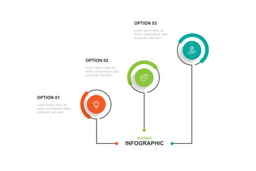 Design template infographic vector element with 3 step line connected suitable for workflow, business information and graphic design more