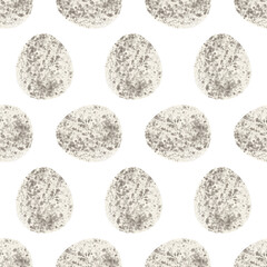 Seamless pattern with easter eggs, hand drawn illustration in watercolor style