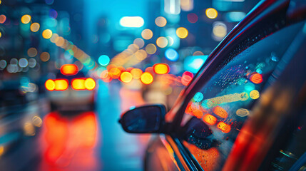 Midnight Symphony: Captivating Cityscape with Blurred Car Lights - Image #1 - obrazy, fototapety, plakaty