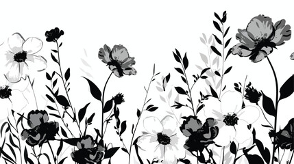 Black and White Floral Inks black and white design 