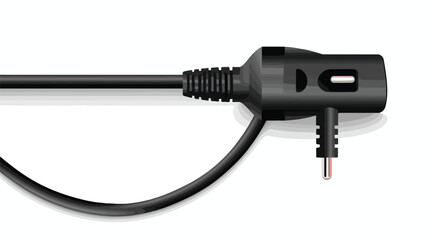 Black cable with schuko socket on white horizontal