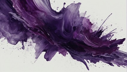 Abstract amethyst purple brush stroke illustration, isolated white background.