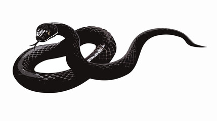 Black snake silhouette isolated on white background vector