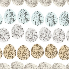 Seamless pattern with easter eggs, hand drawn illustration in watercolor style