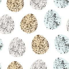Seamless pattern with easter eggs, hand drawn illustration in watercolor style