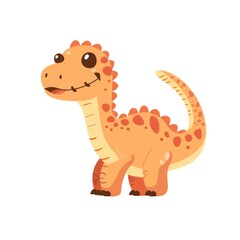 Naklejka premium An adorable flat-style illustration of a little dinosaur