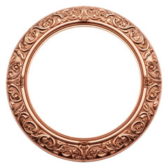 PNG Copper circle frame vintage jewelry locket photo.