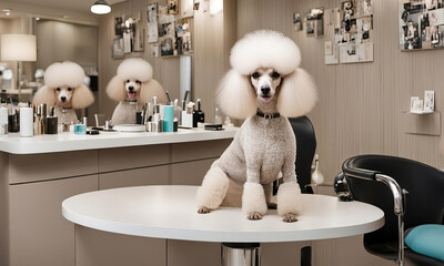 poodles in the grooming parlour