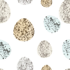 Seamless pattern with easter eggs, hand drawn illustration in watercolor style