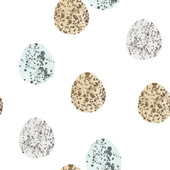 Seamless pattern with easter eggs, hand drawn illustration in watercolor style