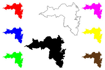 Achill island (Republic of Ireland) map vector illustration, scribble sketch Acaill, Oilean Acla map © danlersk