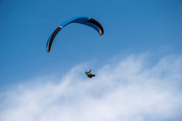 paraglider in the sky, Argentiera, Sassari, Sardinia, Italy