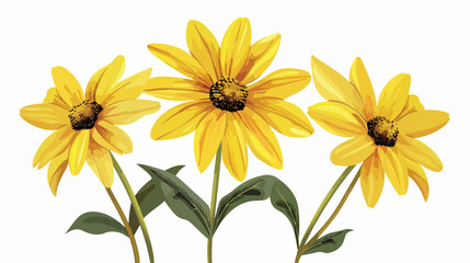 Bright yellow flower vector illustration flat vector