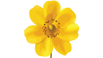 Bright yellow flower vector illustration flat vector