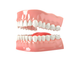 Dental Open tooth arch with tongue isolated on transparent background
