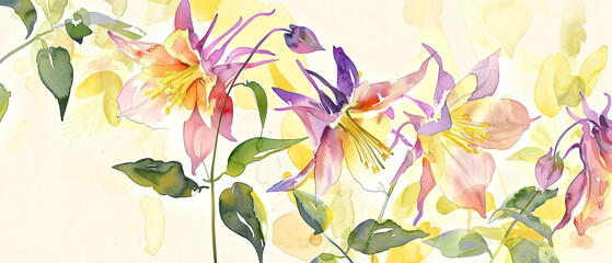 a many flowers that are painted on a white surface