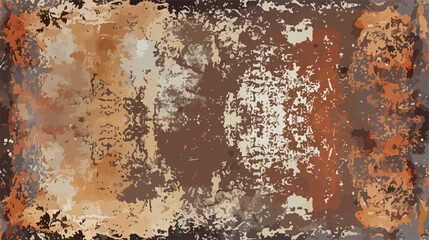 Brown old grungy background with rusty texture flat vector