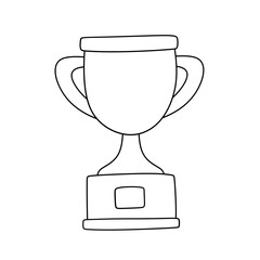 Cartoon Gold Trophy line Icon.
