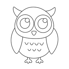 Cute Cartoon Owl line Icon.