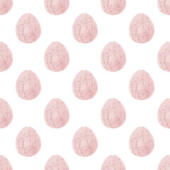 Seamless pattern with easter eggs, hand drawn illustration in watercolor style