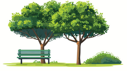 Park Tree Landscape Vector illustration isolated on white