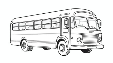 Passenger Bus single icon in outline style for design