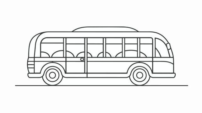 Passenger Bus single icon in outline style for design