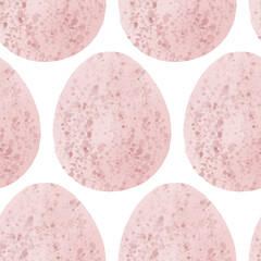 Seamless pattern with easter eggs, hand drawn illustration in watercolor style