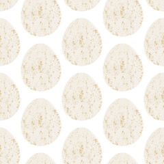 Seamless pattern with easter eggs, hand drawn illustration in watercolor style